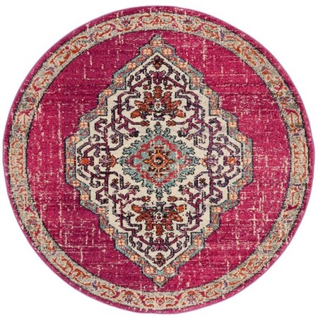 Safavieh Monaco Round Area Rug; Pink & Multicolor - 5 x 5 ft. MNC254D-5R